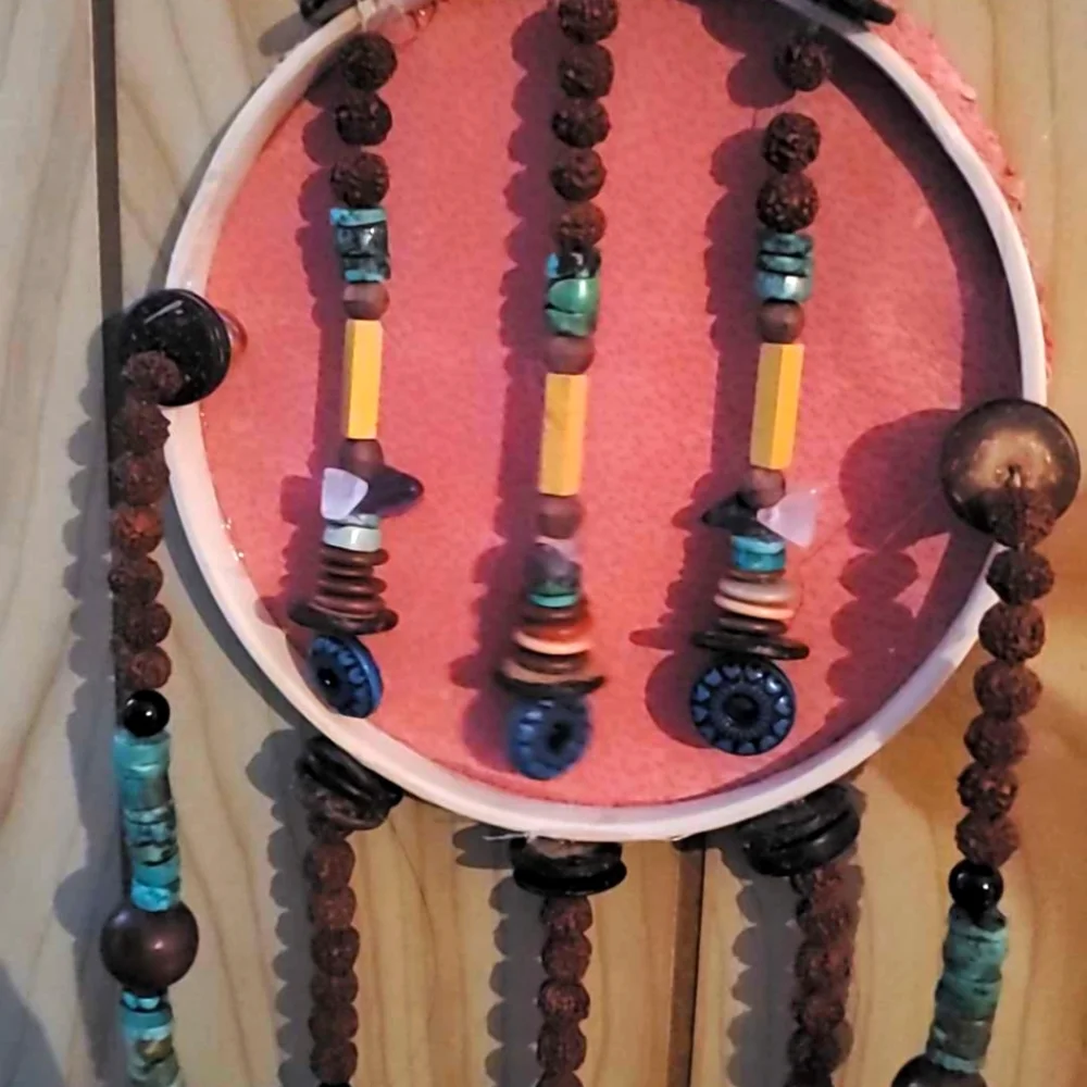 HANDMADE Southwestern Native Indoor Wall Hanging Tribal Art Tourquoise Rust Tan